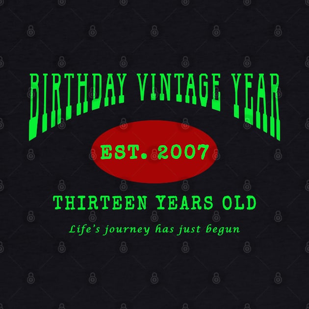 Birthday Vintage Year - Thirteen Years Old by The Black Panther